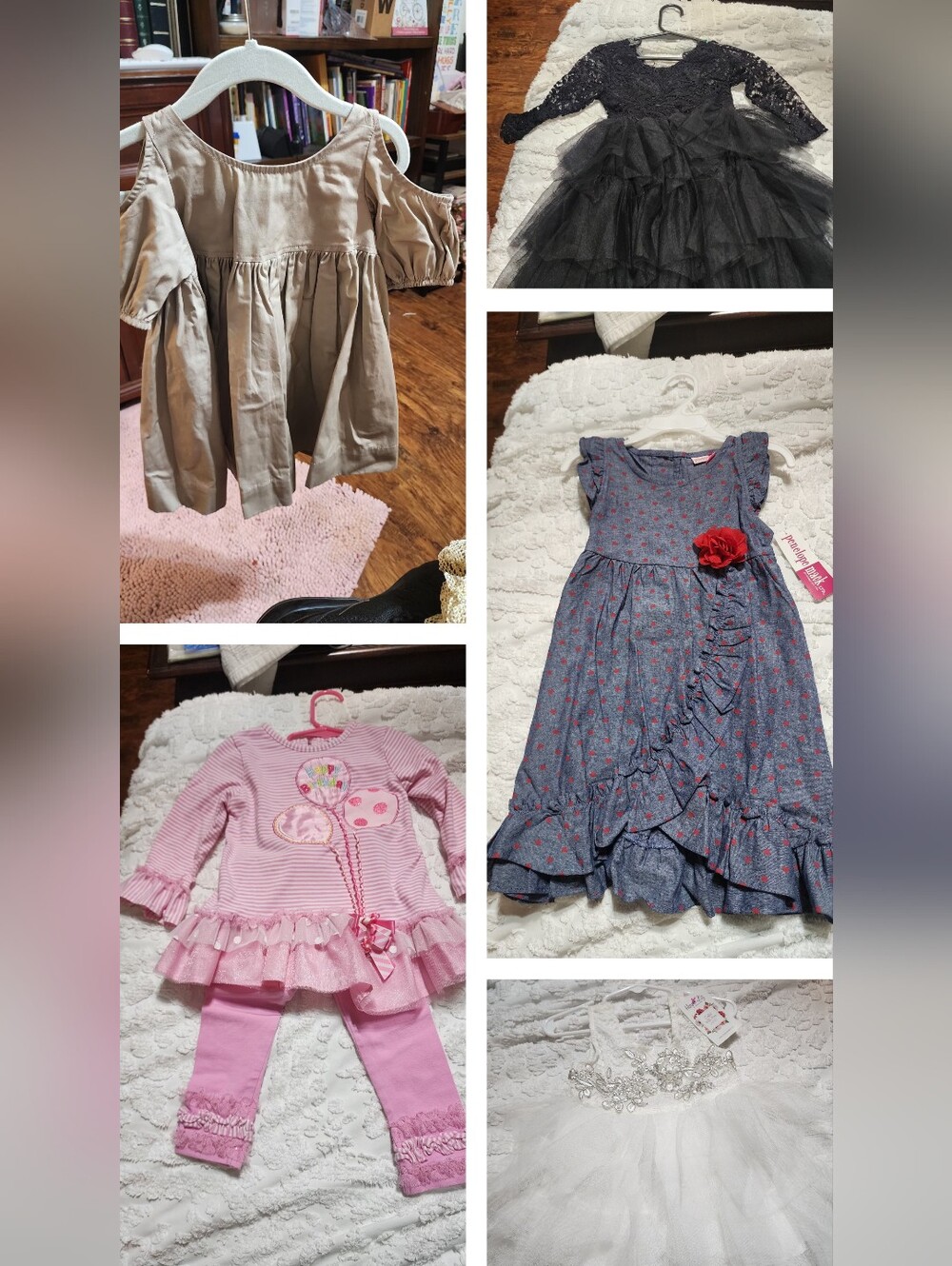 5 Girls Boutique New Dresses. Perfect Gift, Mix Of Brands, All New 24 M/ & 2T